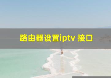 路由器设置iptv 接口